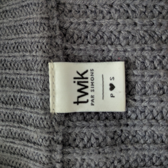 Twik Textured Knit Crew Neck Sweater in Charcoal Blue - Picture 4 of 6